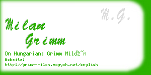 milan grimm business card